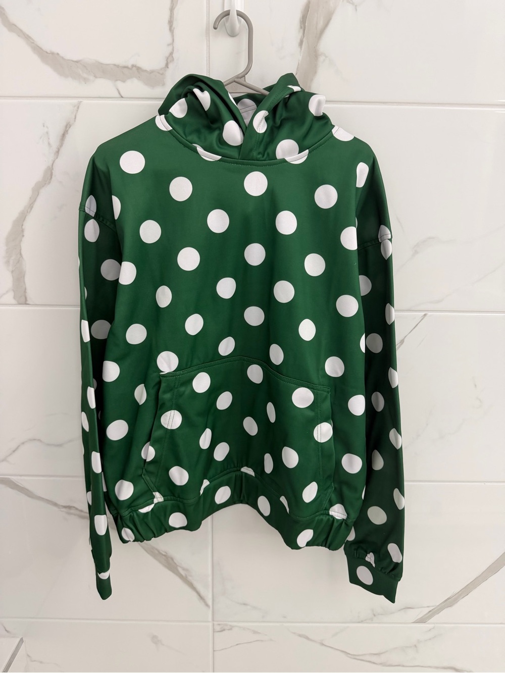 Source Unknown Green Polka Dot Hoodie Sweatshirt